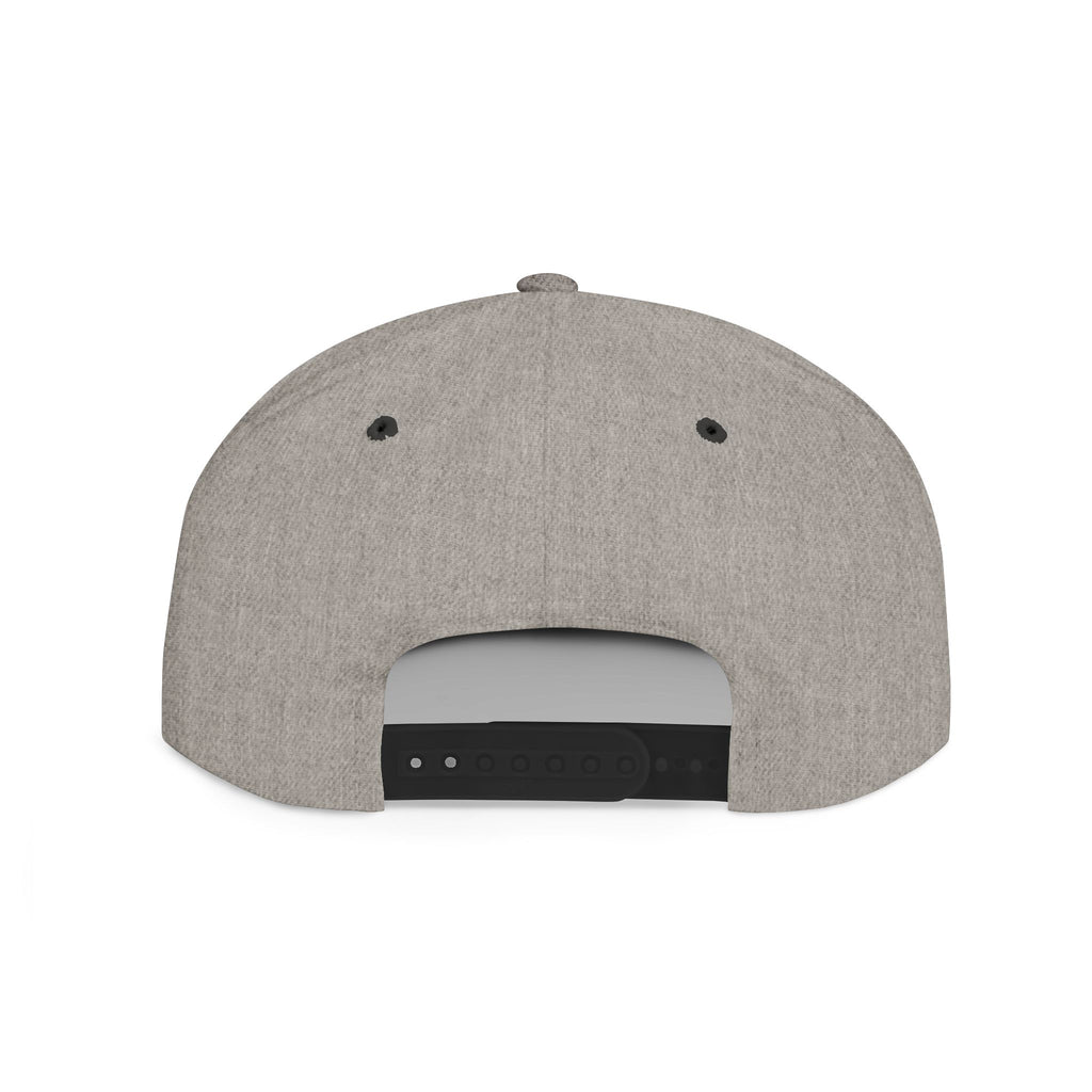 Flat Bill Snapback Hat — Leverworn Crest Embroidered Snapback Printify