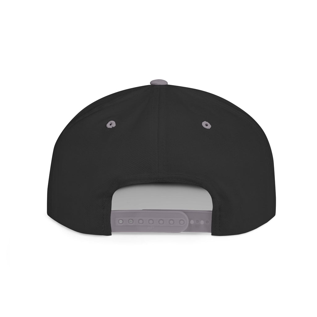 Flat Bill Snapback Hat — Leverworn Crest Embroidered Snapback Printify