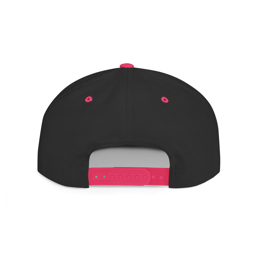 Flat Bill Snapback Hat — Leverworn Crest Embroidered Snapback Printify