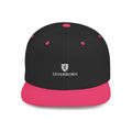 Flat Bill Snapback Hat — Leverworn Crest Embroidered Snapback Printify
