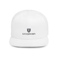 Flat Bill Snapback Hat — Minimal 'LEVERWORN' Crest Embroidered Cap Printify