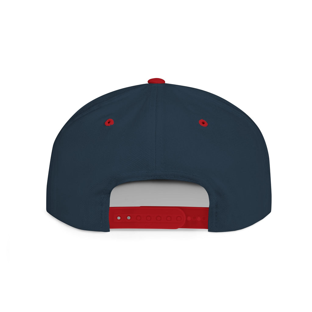 Flat Bill Snapback Hat — Leverworn Crest Embroidered Snapback Printify